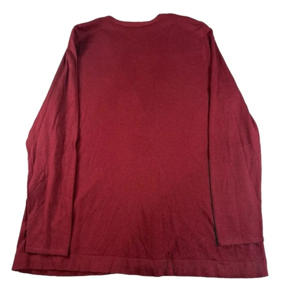 J. Jill Large Red Wool‎ Blend Button Front Cardigan Sweater Women's L